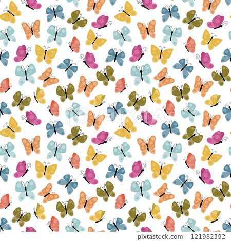 Cute butterflies seamless pattern. 121982392