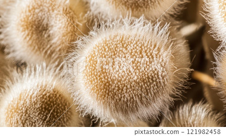 Fuzzy spores yield unique close up texture 121982458