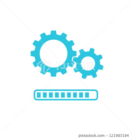 Installing Updates icon. isolated on white backghround. Blue icon set. Installing Updates icon. isolated on white backghround. Blue icon set. 121983184
