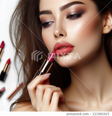 Woman doing make-up 121983425