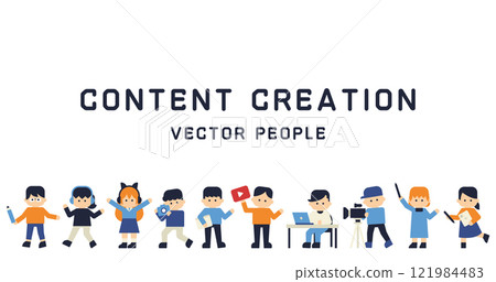 Content Creation | People Illustration Set Teamwork and Human Resources (White Background) 121984483