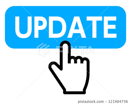 Finger pressing the UPDATE button 121984736