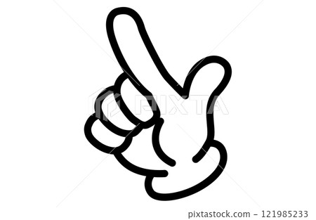 Pointing finger / "Burn" vector illustration icon Oshikatsu fan arrow black and white monochrome 121985233