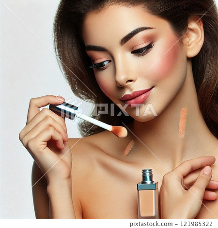 Woman doing make-up 121985322