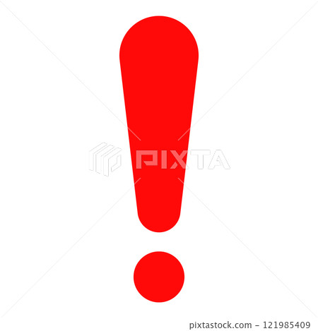 簡單的紅色感嘆號圖標 簡單的紅色感嘆號圖標 121985409