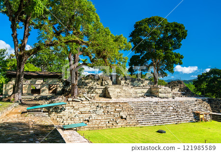 East Court of the Maya Archaeological Site of Copan. UNESCO world heritage in Honduras East Court of the Maya Archaeological Site of Copan. UNESCO world heritage in Honduras 121985589