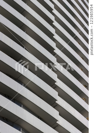 The shape of the veranda of a high-rise apartment building The shape of the veranda of a high-rise apartment building 121985954