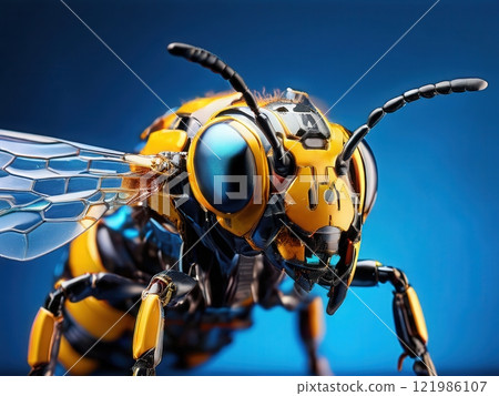 an AI Image Generator, Futuristic Robotic Bee 121986107