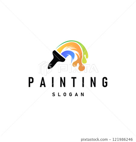 illustration design logo paint brush liquid paint colorful and unique premium symbol icon illustration design logo paint brush liquid paint colorful and unique premium symbol icon 121986246