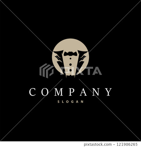 men clothing tuxedo logo design simple minimalist illustration clothing store and tailor brand template men clothing tuxedo logo design simple minimalist illustration clothing store and tailor brand template 121986265