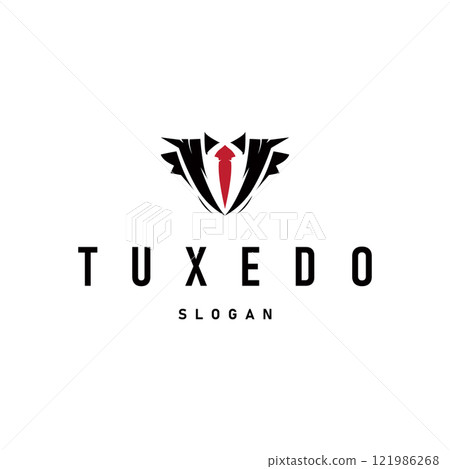men clothing tuxedo logo design simple minimalist illustration clothing store and tailor brand template 121986268
