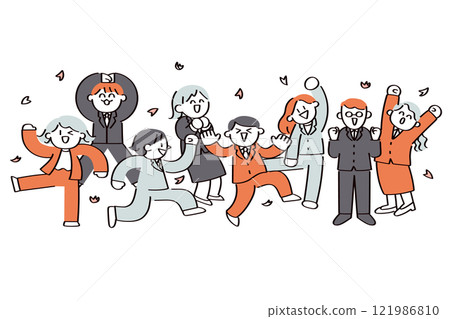 Suit person illustration set 121986810