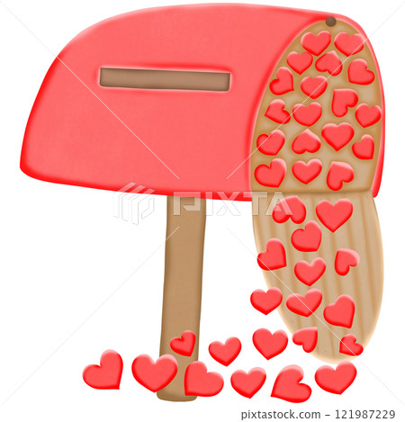 Valentine's mailbox overflowing with hearts, spreading love and joy. Valentine's mailbox overflowing with hearts, spreading love and joy. 121987229