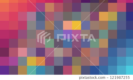 Colorful illustration of square shapes pixel. 121987255