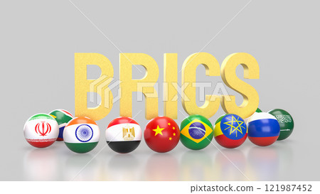 The BRICS is an acronym for Economist  for Business concept 3d Rendering. 121987452