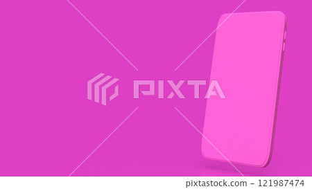 Smart phone on pink Background 3d Rendering. 121987474