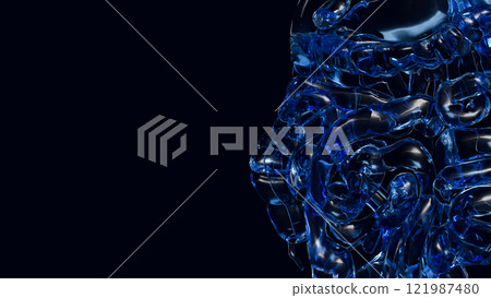 The Viscera crystal on Black Background for medical or sci concept 3d rendering. The Viscera crystal on Black Background for medical or sci concept 3d rendering. 121987480