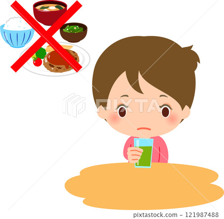 A woman skipping meals and drinking vegetable juice 121987488