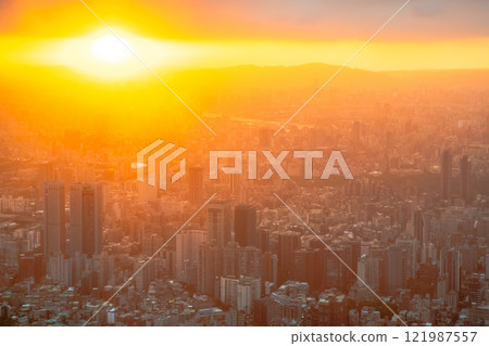 Taiwan: Evening view from Taipei 101 Taiwan: Evening view from Taipei 101 121987557