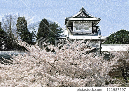 櫻花覆蓋的金澤城遺址 121987597