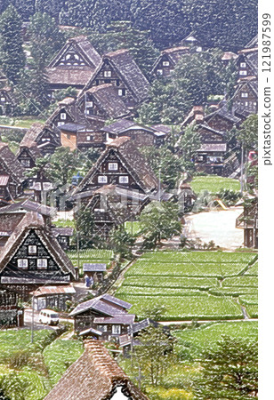 Shirakawago of architecture with principal architecture Shirakawago of architecture with principal architecture 121987599