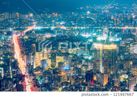 Taiwan: Night view from Taipei 101 Taiwan: Night view from Taipei 101 121987667