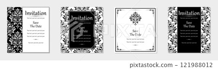Set of abstract floral patterns. Vector seamless backgrounds. Perfect for invitations or announcements Set of abstract floral patterns. Vector seamless backgrounds. Perfect for invitations or announcements 121988012