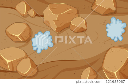 Aerial View of Rocky Terrain 121988067