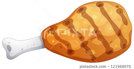 Grilled Chicken Drumstick Illustration 121988078