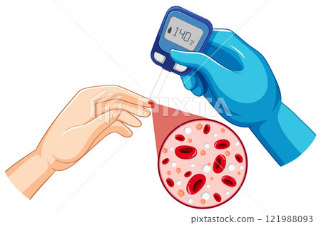 Blood Glucose Monitoring Illustration Blood Glucose Monitoring Illustration 121988093