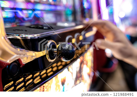 Pachinko parlor slot machine 121988491
