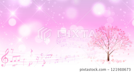 Cherry blossom spring landscape background 121988673