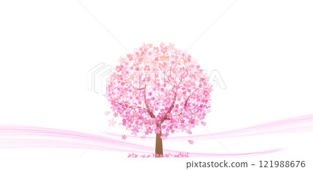 Cherry blossom spring landscape background 121988676