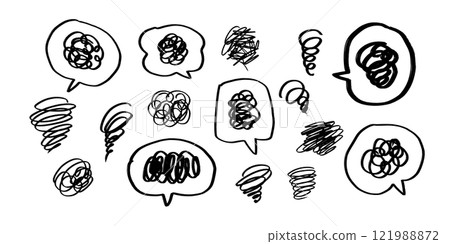 Hand-drawn speech bubble set 121988872