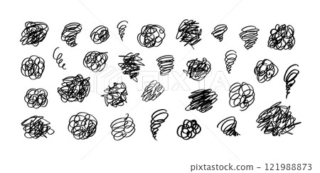 Hand-drawn hazy illustration set 121988873