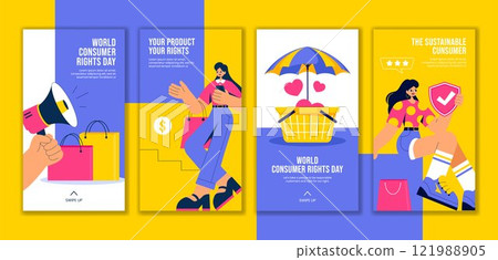 Flat Style Illustration for Consumer Rights Day Social Media Stories 121988905