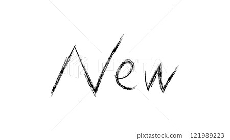 Handwritten "New" written with a pen Handwritten "New" written with a pen 121989223