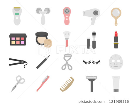 各種美容圖示的插圖集 各種美容圖示的插圖集 121989316