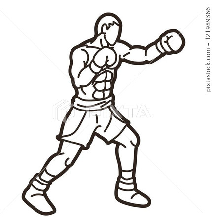 Boxing Sport Boxer Fighting Punching Action Cartoon Graphic Vector Boxing Sport Boxer Fighting Punching Action Cartoon Graphic Vector 121989366
