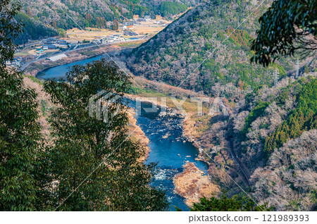View of the Kizu River from Mount Kasagi, Kasagi Town, Kyoto Prefecture 121989393