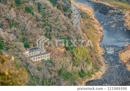View of the Kizu River from Mount Kasagi, Kasagi Town, Kyoto Prefecture View of the Kizu River from Mount Kasagi, Kasagi Town, Kyoto Prefecture 121989398