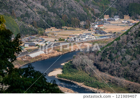 View of the Kizu River from Mount Kasagi, Kasagi Town, Kyoto Prefecture 121989407