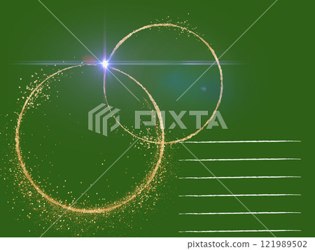 Glowing star circle on green background 121989502