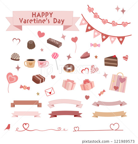 Set of hand-drawn illustrations for Valentine's Day Set of hand-drawn illustrations for Valentine's Day 121989573