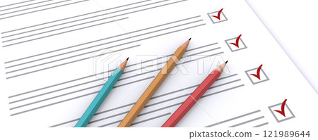 Checklist and pencil Checklist and pencil 121989644