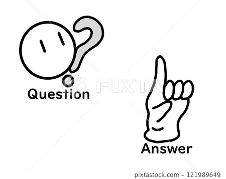 Simple Q&A illustration set 121989649