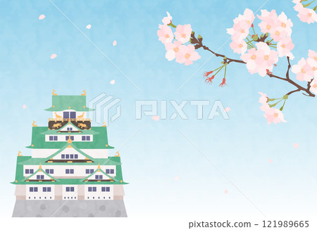 Spring Osaka Castle and Sakura 121989665