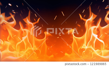 Blazing fire background. 121989865