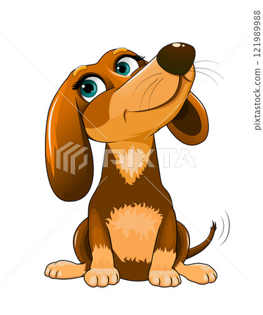 Friendly little dog 121989988