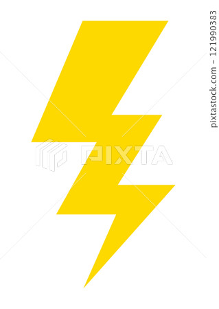 Thunder icon single vector yellow lightning 121990383